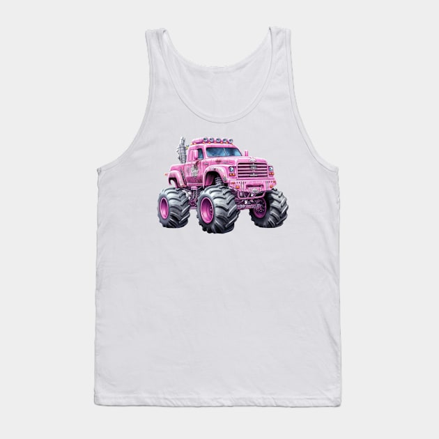 Pink Monster Truck Tank Top by Chromatic Fusion Studio